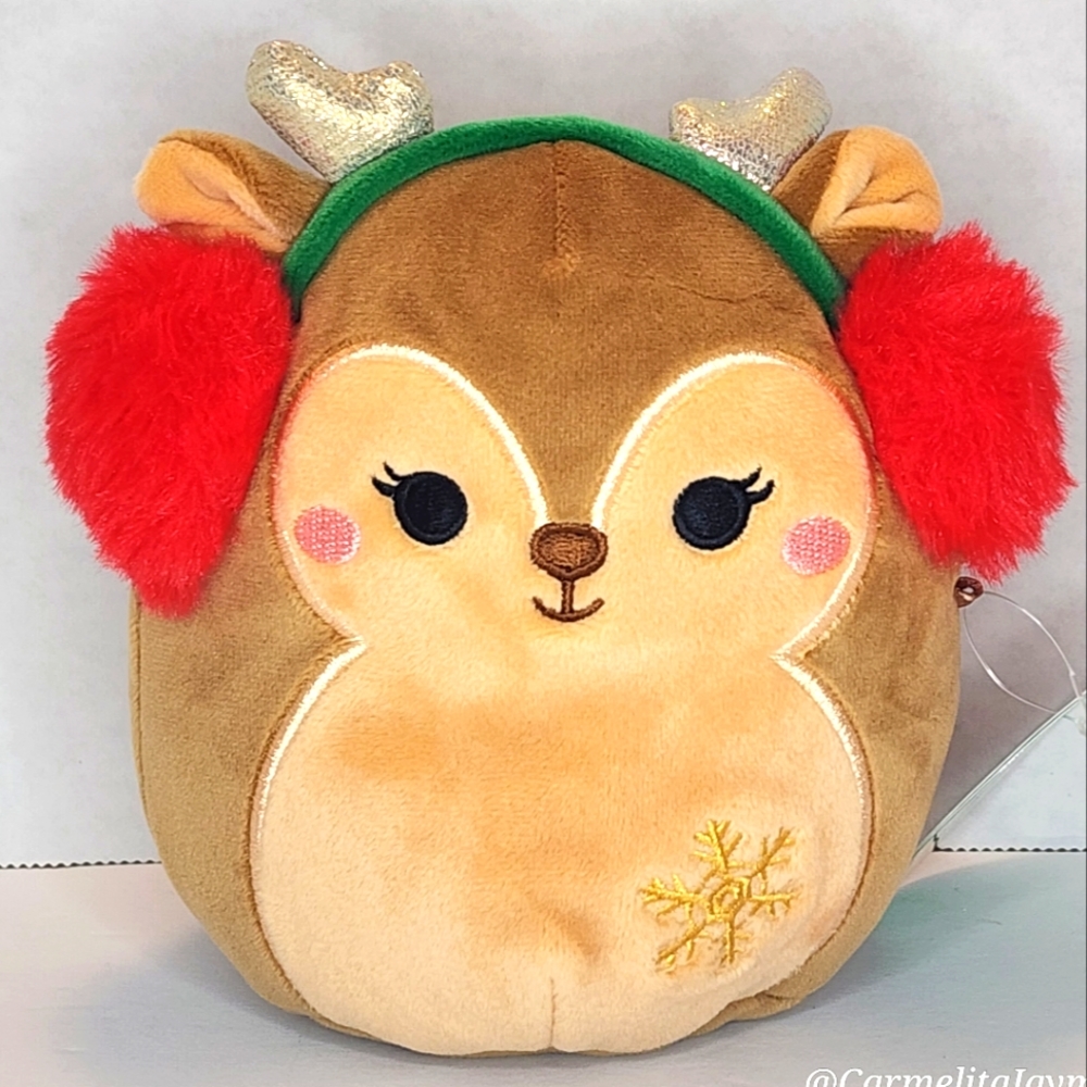 DARLA 🦌 Reindeer with Red Ear muffs Christmas 2023 Original Squishmallow ☆ NWT